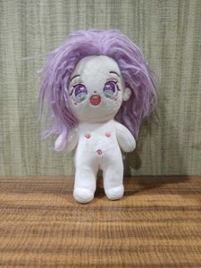 Cute Plush Doll with Purple Hair