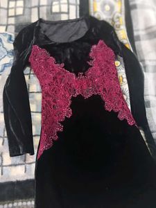 Elegant Black Velvet Dress