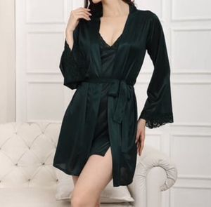 Satin Nightdress with Robe