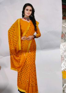 Brand New Elegant Mustard Yellow Saree for Sale ✨