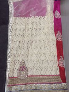Elegant Pink &amp; Red Saree