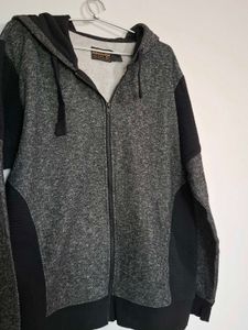 Men's Grey &amp; Black Zip-Up Hoodie