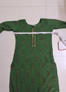 Green Printed Kurta