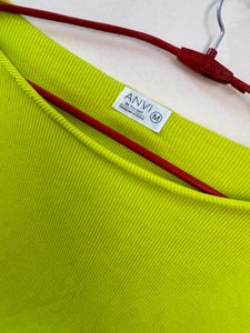 Lime Green Long Sleeve Crop Top