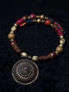 vintage Boho Beaded Necklace with Pendant