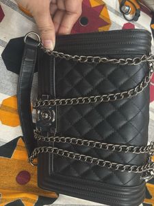 Black Quilted Crossbody Bag