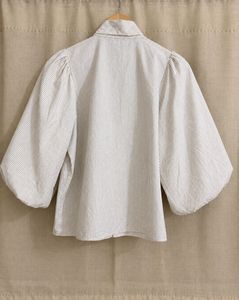 Zara striped bow blouse