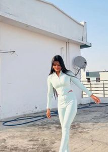 Stylish Light Blue Two-Piece Set