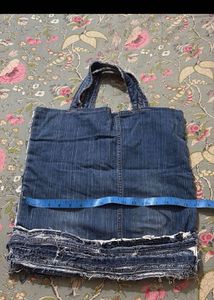 Stylish Denim Patchwork Tote Bag