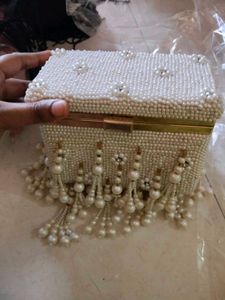 Exquisite Pearl Embellished Clutch Bag
