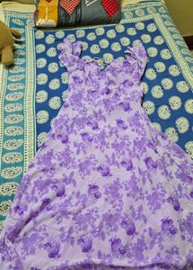 Elegant Lavender Floral Gown