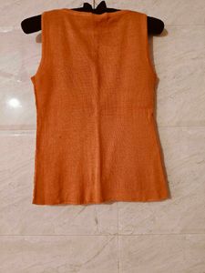 Orange Knit Tank Top
