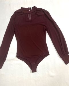 Burgundy Long Sleeve Bodysuit