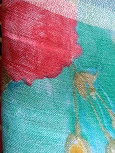 Blue Floral Print Saree
