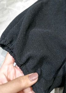 Chic Black Puff Sleeve Top
