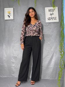 Chic Floral Print Peplum Top
