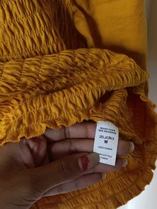 Zudio Mustard Smocked Top