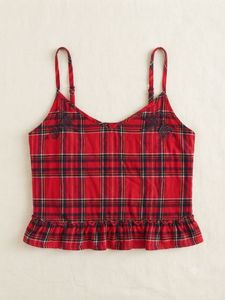 New Look Red Plaid Cami Top