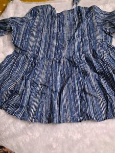 Blue Printed peplum top