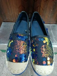 Sequin Embellished Espadrille Flats