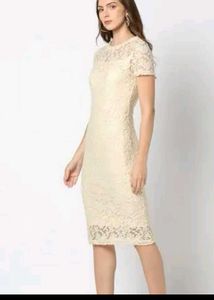 Elegant Lace Sheath Dress Size M