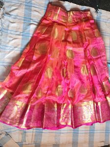 Pink Silk  Blouse And Lehanga