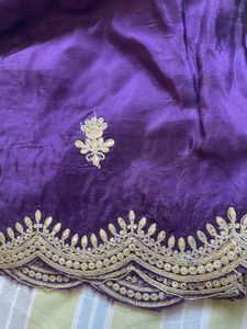 Purple Embroidered Ethnic Skirt