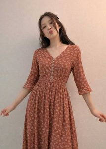 korean Floral Maxi Dress - Effortless Style
