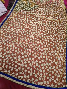 Elegant Yellow &amp; Pink Net Saree with blouse