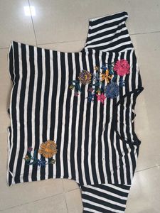 Striped Embroidered T-Shirt