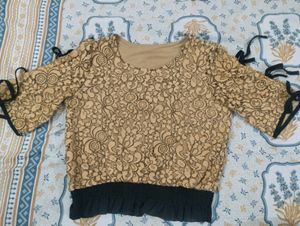 Leopard Print Ribbon Sleeve Top