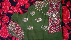 Embellished Green Saree