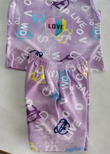 Cute Purple Love Pajama Set