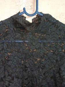 Eegant Black Lace Top Layered