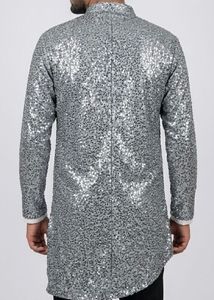 Sparkling Sequin Asymmetrical Kurta for Men