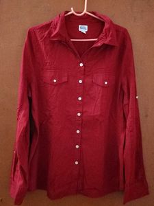 Classic Red Button-Up Shirt