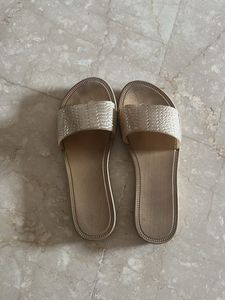 Stylish Golden Flat Sandals size  5