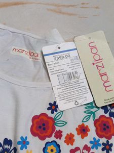12-14 year Adorable Floral Embroidered Top