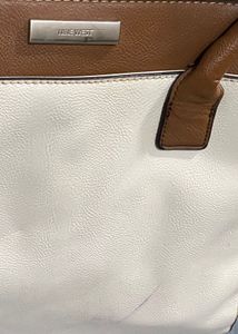 Stylish Cream &amp; Brown Handbag