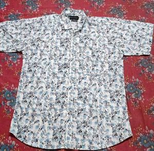 Men's Blue Floral Short Sleeve Shirt