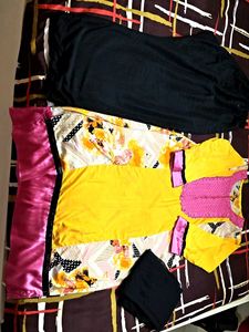 Long Kurti Set🖤💛