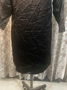 Sleek Black Satin Dress