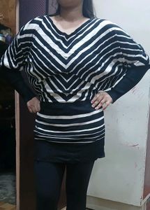 Striped Dolman Sleeve Tunic Top