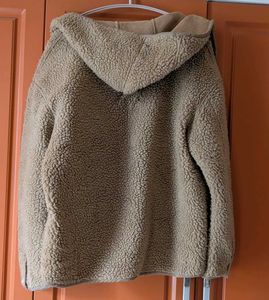 Cozy Beige Hooded Teddy Jacket - Unisex