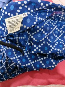 Patiyala Blue polka dots salwar and Black dupatta