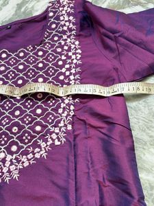 Elegant Purple Embroidered Kurta Set