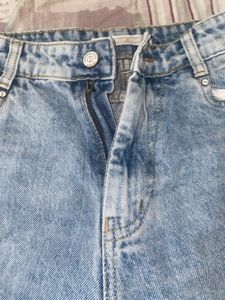 Light Wash Ripped Wide Leg Jeans