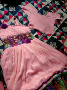 Beautiful Pink flowy dress with crop top