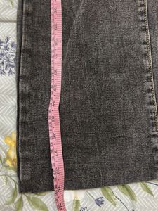 Stylish Wide Leg Charcoal Jeans