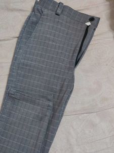 Boys' Grey  White Patterned Shirt
